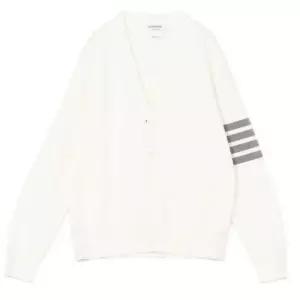 톰브라운 MUST IT_THOM BROWNE 26SS 코튼 밀라노 스티치 4-바 브이넥 가디건 MKC171A 00219 100)