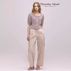 [Thursday Island] 프릴 스퀘어 네크 블라우스(T244MBL262W)
