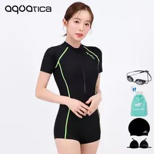 아쿠아티카 여성 실내수영복 AQA27511 선수용수경 6종세트
