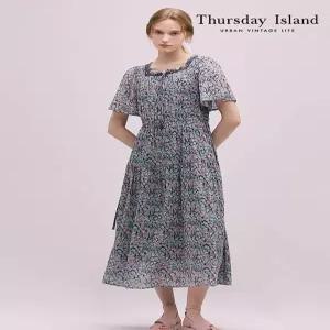 [써스데이아일랜드][Thursday Island] 플라워 패턴 스퀘어넥 원피스(T244MOP265W)