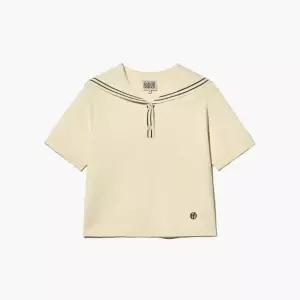 마리떼프랑소와반팔티 TQK MFG45UKN103IVR W MARINE SAILOR HALF KNIT ivory