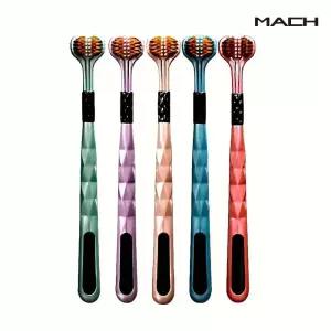 2개 MACH V자형 3면 칫솔 미세모 혀클리너