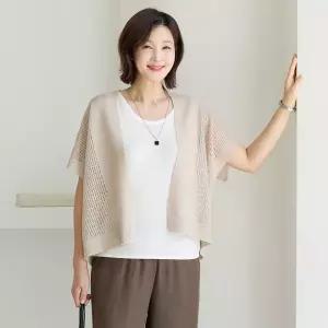 김여사, (신상) 여신무드 린넨 숄 가디건 3VC605103