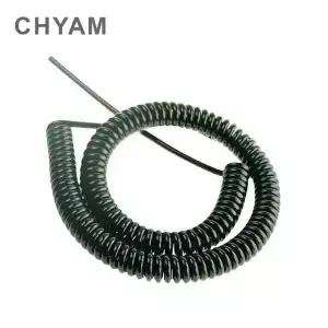 0.2mm2 24AWG 검정색 와이어 스프링 나선형 케이블 멀티 2/3/4/5/6/7/9 코어 핀 전원 코드는 인장 연장