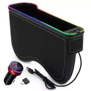 차량용 멀티컵홀더 틈새 사이드포켓 QC3.0 보조석+시거잭