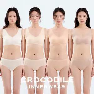 [크로커다일] 쿨라이트 실키핏 일체형 V넥 브라팬티 8종세트 CDW6N42434445_T