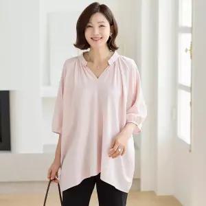 김여사, (빅사이즈)(신상)(-100) 루즈핏 셔링 블라우스 3BL605205