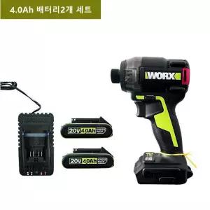 Worx 웍스 WU298D 오일펄스 임팩드라이버 전기드릴 20V 4.0Ah 배터리x2 253377
