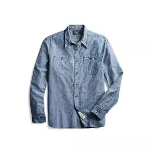 DOUBLE RL 브랜드관 RRL 인디고 샴브레이 워크셔츠 MNRRWOV16820026400 1256410