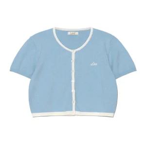 리 LE2502CD62LB 데일리룩 기본템 우먼 슬리브리스 세트 가디건 라이트블루 486