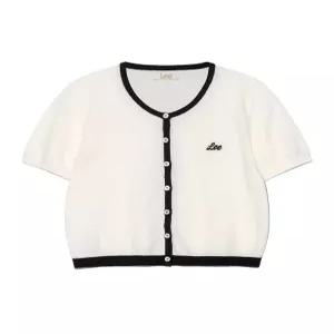 리 LE2502CD62WH 데일리룩 기본템 우먼 슬리브리스 세트 가디건 화이트 4860315