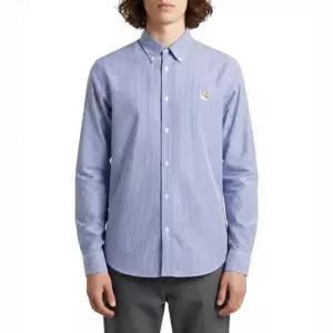 메종키츠네 MUST IT_ FOX HEAD STRIPED SHIRT MM00411WC2046-S481) 폭스 헤드 스트라이프 셔츠)