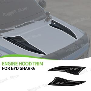 BYD Shark 6 스포츠 장식 스티커 업그레이드 2024 자동차 액세서리 2pcs 용 후드