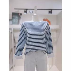 잔여소량 더 아이잗 [26 S/S] 보트넥 롤업 스트라이프 코튼 티셔츠 771 S3M0TS 771