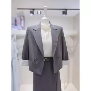 잔여소량 더 아이잗 [26 S/S] 크롭 더블버튼 장식포켓 자켓 182 S4A0JK 182