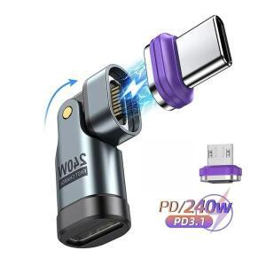 240W 16핀 마그네틱 USB C OTG 어댑터 5A 고속 충전 케이블 암-수 컨버터 to 마이크로 샤오미 삼성용