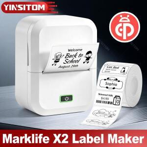 Marklife X2  블루투스 열전사 라벨 프린터 20-50mm 휴대폰 태그 이름 날짜 인쇄 기계 제조기감열지 롤 포