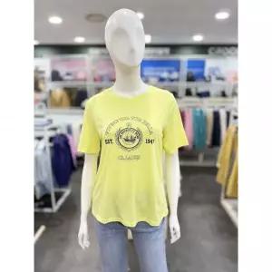 잔여소량 [크로커다일레이디] 원포인트 라운드 반팔 티셔츠 옐로우 CLEM-TS901