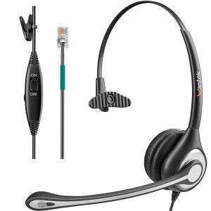 Avaya Aastra Allworx Adtran Alcatel Lucent AltiGen Comdial Digium Gigaset InterTel Plantronics MiVoice 유선 데스크폰용 Wantek 유선 전화 헤드셋 Mono w / 노이즈 캔슬링 마이크 (F600S1)