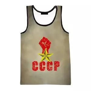 헬스 나시 머슬핏 짐웨어 러시아 국기 3D 프린트 탱크 탑 남성 의류 여름 캐주얼 CCCP 전국 스트리트웨어