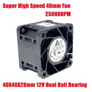 델타 FFB0412EN00 듀얼 볼 베어링용 초고속 냉각 팬 40mm 12V 25000RPM 2U 서버