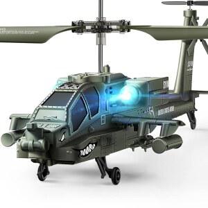 SYMA RC 헬리콥터, S51H 원격 조종 헬리콥터 2.4GHz 군용 장난감, 고도 유지, 원 키 이착륙, LED 조명, 배터리 부족 알림