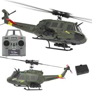 Sccgym 315MM C032 UH-1 원격 조종 헬리콥터 항공기 6CH RC 헬리 헬리콥터, 고도 브러시리스 모터 유지/광학 흐름 위치/위향 비행 3D 롤링 RTF