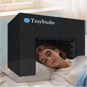 TroyStudio 방음 침대 텐트 59 40 40 6cm 23 16 16인치 어쿠스틱 암막 캐노피 휴대용 AC 드래프트 블로커 야간 근무 근무자를 위한 수면 커버 가벼운 코골이 파트너