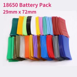 18650 리포 배터리 PVC 열 수축 튜브  프리컷 폭 29mm x 72mm  절연 필름 랩  리튬 케이스  케이블 슬리브