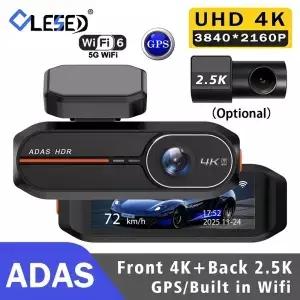4K 3840*2160P 블랙박스 WiFi GPS ADAS 전방 후방 2.5K DVR 비디오 레코더 24시간 야간 시야 자동차 카메라
