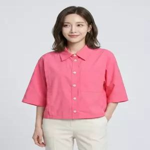 꼼빠니아루즈핏 크롭 포켓 카라셔츠-CU24RC1012708A 509732