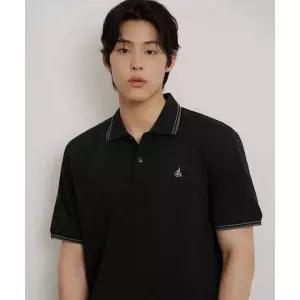 [국내정품] 빈폴 BEANPOLE MEN PQ 티핑 칼라 반소매 티셔츠 블랙 BC5342O115 124602