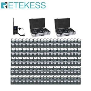 Retekess 무선 투어 가이드 오디오 시스템, FT11 FM 송신기, 100pc PR13 라디오 리시버, 회의 교회 보관 케