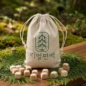 편백나무큐브 600g + 린넨파우치 + 망주머니 10개 국내산 프리미엄 우드 칩