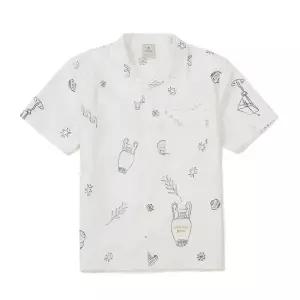 [스노우피크 X 헤르시] 그래픽 반팔 셔츠 White (S25MMWSH38)