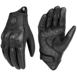 가죽 오토바이 장갑 겨울 여름 염소 승마 터치 작업 주먹 관절 보호 Guantes Moto Luvas