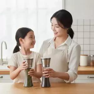 갈갈갈 주방용품 조리도구 스테인리스 수동 분쇄기 후추 깨 소금 양념통 180ml 200ml