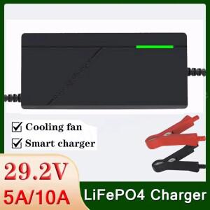 24V 8S 29.2V 리튬 철 인산염 배터리 팩용 24V 5A 10A LiFePO4 충전기 AC110-240V 50/60Hz 지능형 29.2V 충