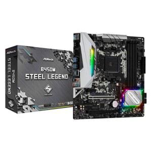 ASRock B450M 스틸 레전드 소켓 AM4 / AMD 프로몬토리 B450 DDR4 쿼드 크로스파이어엑스 SATA3&USB3.1 M.2 A&GbE MicroATX 마더보드