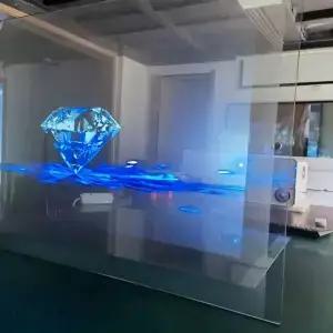 3D 홀로그램 투명 후면 프로젝션 스크린 필름 광고용 유리창 다양한 크기 표시