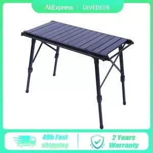 DIVEDEER 야외 조절 가능한 알루미늄 합금 접이식 테이블 분리형 패널 바베큐 IGT 다이닝 휴대용 피크닉