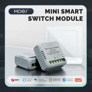 MOES 스타 링 시리즈 미니 소형 Tuya WiFi/Zigbee 스마트 스위치 DIY 모듈 전등 1/2 갱 원격 제어 작업 Ale