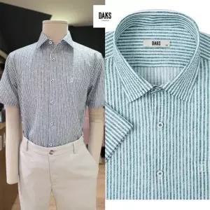 [갤러리아] 26SS 그린 스트라이프 시어서커 캐주얼 반소매 닥스셔츠 DMS3CS160EO