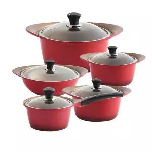 [퀸센스]러블리 IH 세라믹 세트 5종 편수18,양수20cm,24cm,곰솥28,파티웍28cm