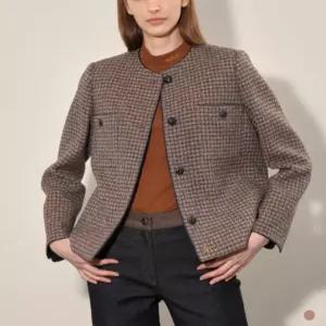올리비아로렌 배색삥 블루핀 체크자켓 VVCFU4F8271 애플아울렛 352164