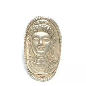 1919년 골동품 예술 4 × 2.2 CM 컬렉션 오래된 티베트 은색 손으로 만든 부처님 반지 부적 장식 선물