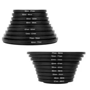 카메라 필터 스텝 업/다운 어댑터 링 세트 모든 DSLR 마운트 키트 9 개 18 3782mm