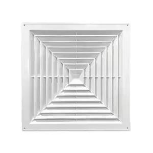새로운 플라스틱 에어벤트 그릴 플랩 사각 덕트 난방 구 무소음 작동 화이트 배기 팬 커버 천장 장착