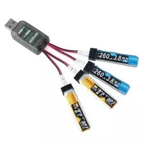 1pcs AOKoda CX405 4CH USB 배터리 충전기 지원 RC 헬리콥터 비행기 완구 드론에 대 한 1S LiPo/LiHv