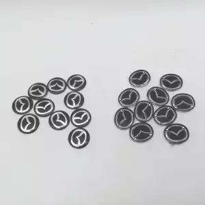 2pcs 15.5mm 자동차 키 fob 케이스 버튼 로고 스트레이트 원격 체인 교체 스티커